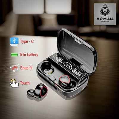 M10 Earbuds Long battery and type C charging COD all over Pak
