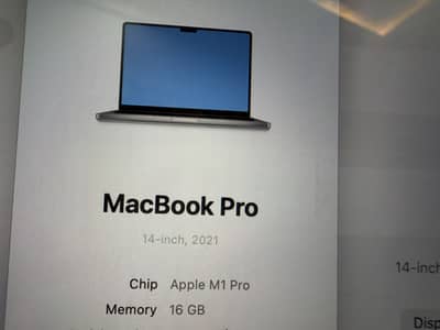 MacBook Pro 14 Inch 2021 M1 Pro 16 Gb 512Gb Urgent For Sale