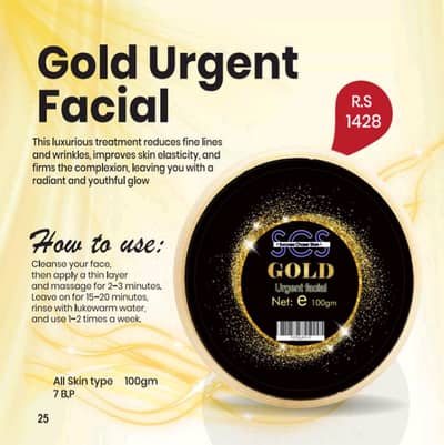 Gold Urgent Facial kit _ Instant Glow 30 Mint _ Sealed Pack