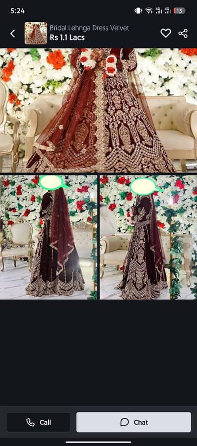 Maroon Velvet Lehnga bridal dress