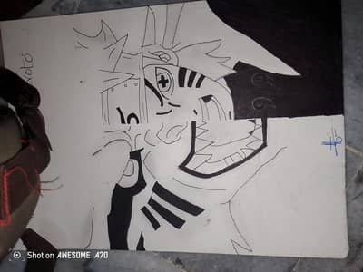 nine tails fox and Naruto frame
