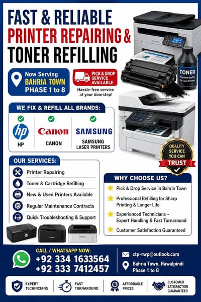 Best Printer Repairing and Toner Refilling Services