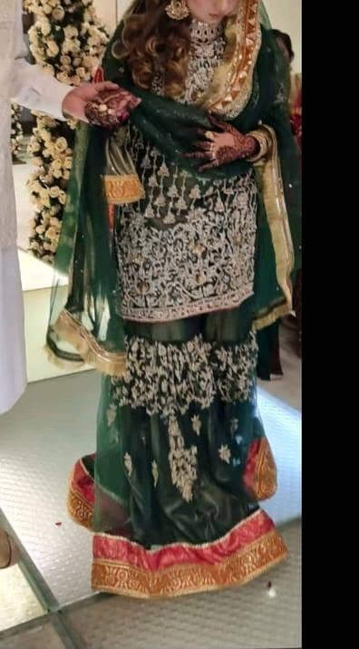 farshi garara  green Colour