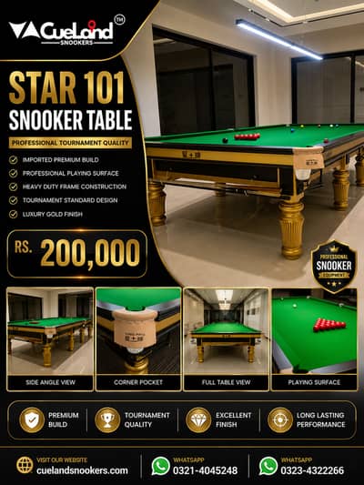 Star 101 snooker Table | Snooker Table For Sale | Billiards Tables