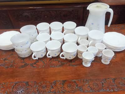 Marble styles tea set antique.