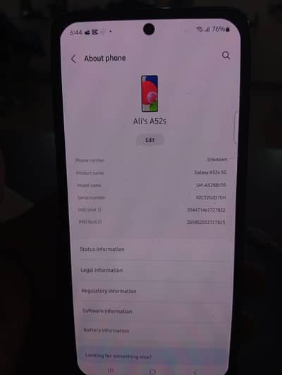 Samsung Mobile A52s