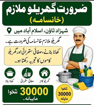 Professional Cook/Worker required in Islamabad.