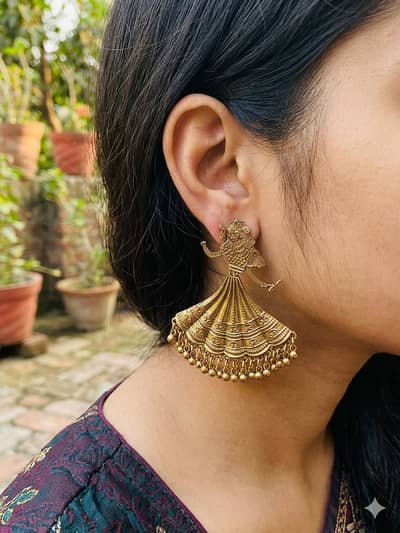 Fancy Silver Oxidized Doll Earrings for Women
