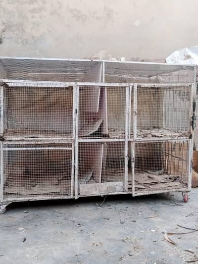 Iron cage pinjra with wheels for hess and other birds