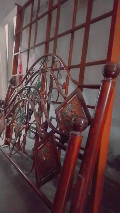 Metal  double bed , Designer Iron frame, strong condition