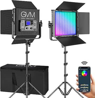 GVM 50RS RGB LED Light Panel Video Lighting Kit (2-Light Kit)