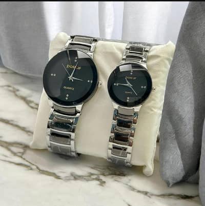 Couple Analog Watches Steel 36mm Set