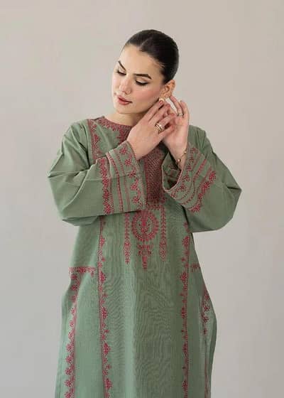 Beautiful 3-Piece Stitched Embroidered Suit with Dupatta