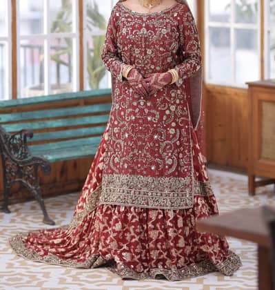 Premium Maroon Bridal Lehenga– Excellent Condition