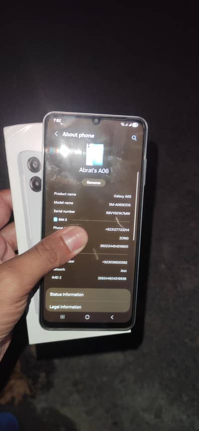 Samsung Mobile A06 argent sale (4/64// only box hai