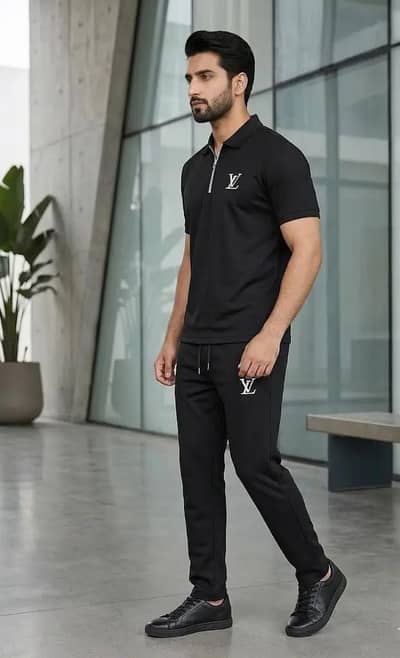 2 PCs Men Cotton jersey Printed safari Suit