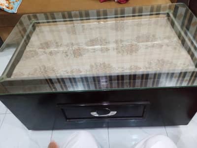 Glass table brown color