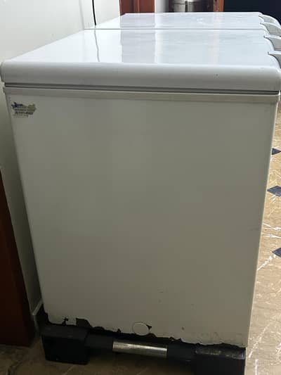 Double door fridge and freezer