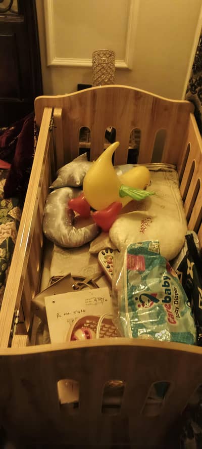 Wooden Baby Cot - Brand New Condition