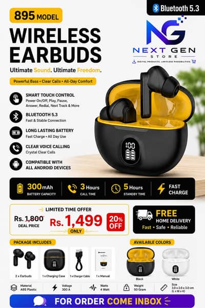‎ Wireless Earbuds 895 Model