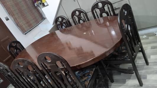 National Furniture Wooden Dinning table with 8 chairs