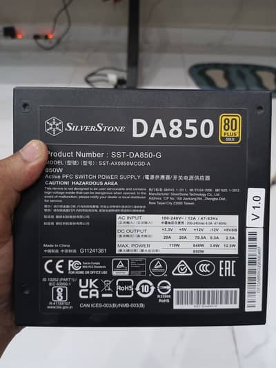 Silverstone 850Watts 80+Gold fully modular PSU (Power supply)