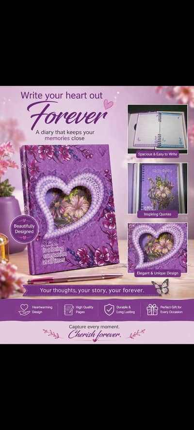 A premium gift style note book with that pearl heart cover. . .