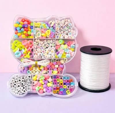 Colourful Bracelet Beads & spool