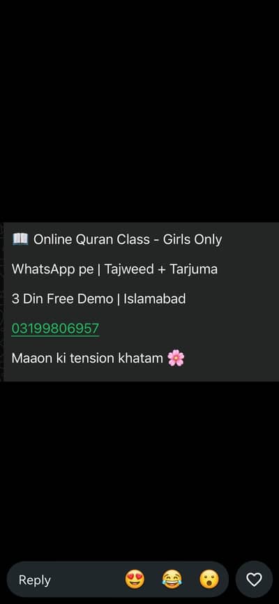 Online quran class. Girls only