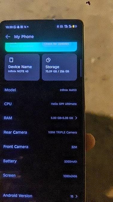 Infinix Note 40,,03214103479