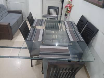 6 Seater Glass Dinning Table