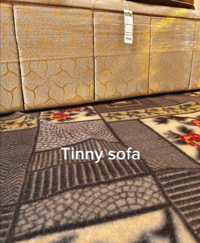 New Bed set with side table and mirrors + tinny sofa for setting