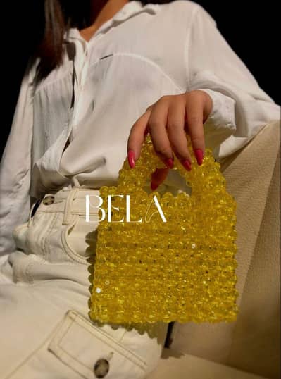BELA Luxury Crystal Beaded Evening Bag | Bridal Clutch Purse - New