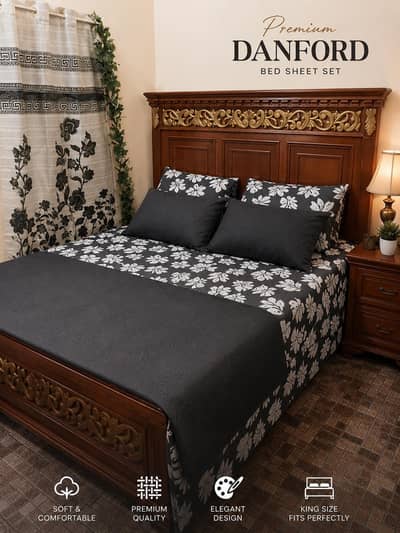 7 pieces king size pure cotton 100% Diamond Export bed sheets