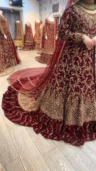 Luxury Bridal Dress – Heavy Handwork & Embroidery