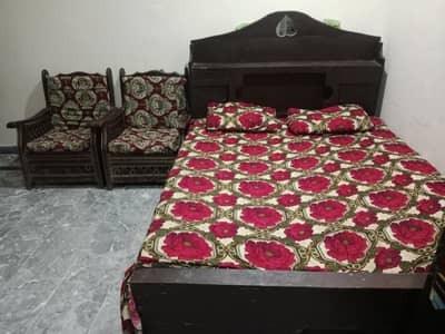 Medium Bed and 5 seater sofa set