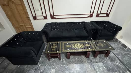 5 SEATER SOFA SET WITH 3 TABLES