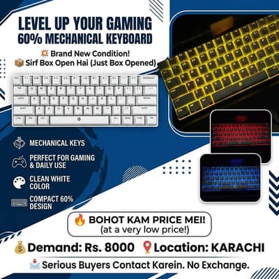 gaming Keyboard 60 percent Mechanical keyboard with rgb light