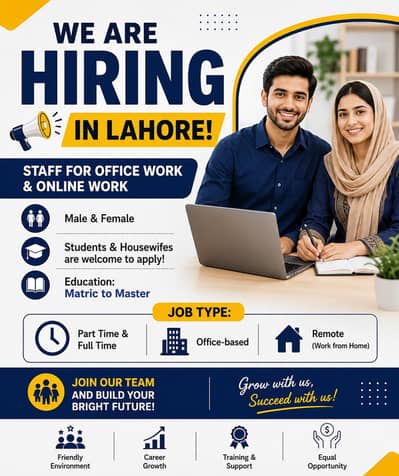We are hiring male and female