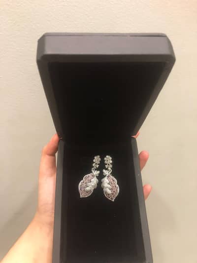 brand new crucia dolmen mall clifton zircon silver earrings