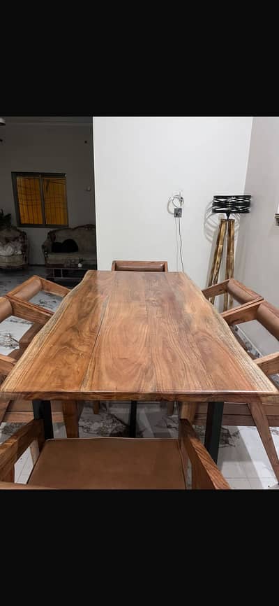 Live edge sheesham wood dining