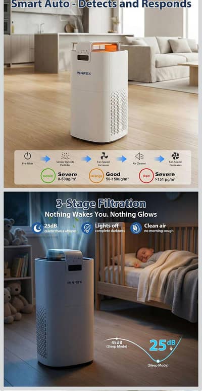Pinrek Smart Air Purifier H13 HEPA Filter