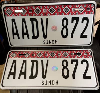 Car Bike embossed ajrak number plate  / Acrylic Fancy number plate