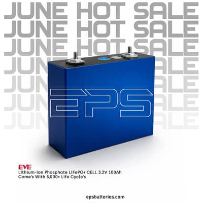 EVE-LF100LA, EVE Lithium LifePO4 ESS Cell, 3.2V 100A, 5000+ lifecycles
