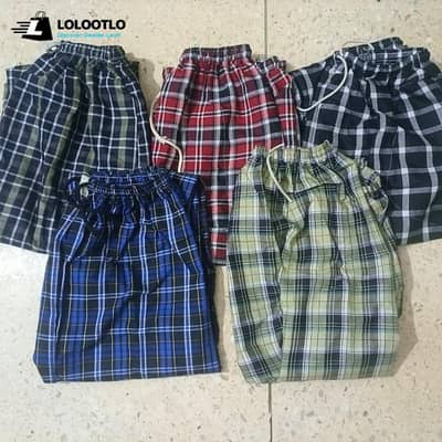 Summer Checkered Pajamas for Men Multicolor, Casual Wear Trousers