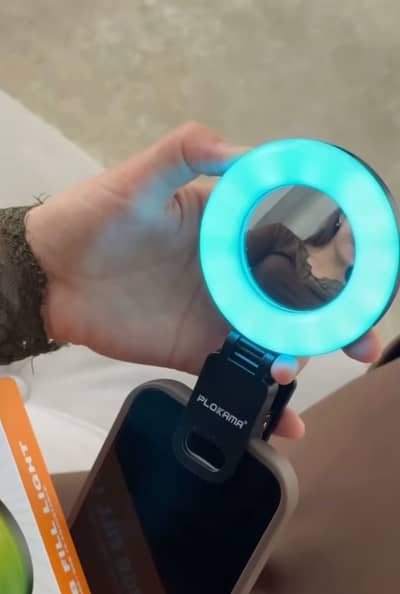 RGB 10 Colours Phone Clip With Mirror LED Selfie Ring Light
