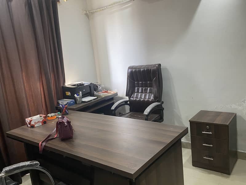 Executive office table set with computer table, side table 0