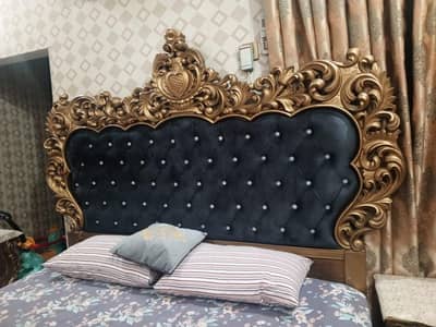 chinioti bed set with 2 side tables and dressing