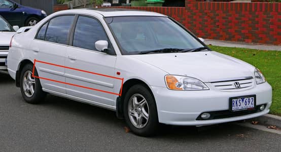 Honda Civic Original OEM Door mouldings 2001-2005