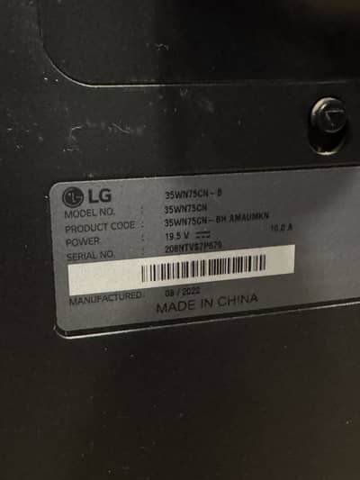 LG 35WN75C 35” UltraWide™ CURVED QHD 100Hz HDR MONITOR